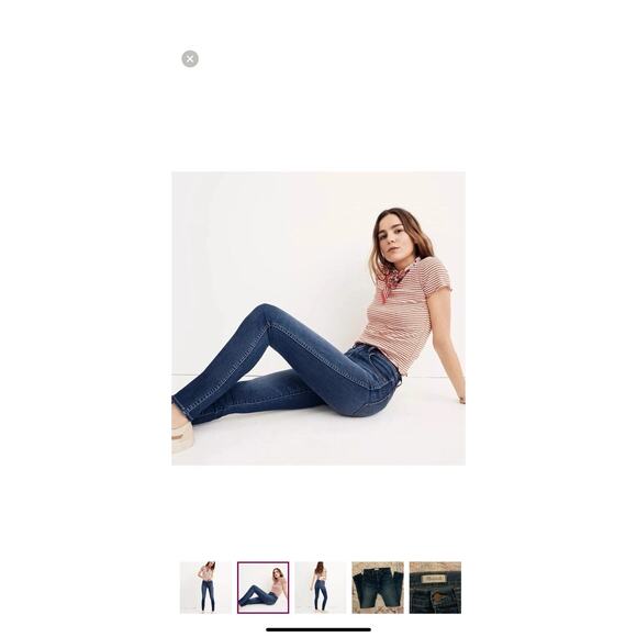 Madewell 10" High-Rise Skinny Skinny Jeans in Dark Wash Women Size 26 - Picture 2 of 9